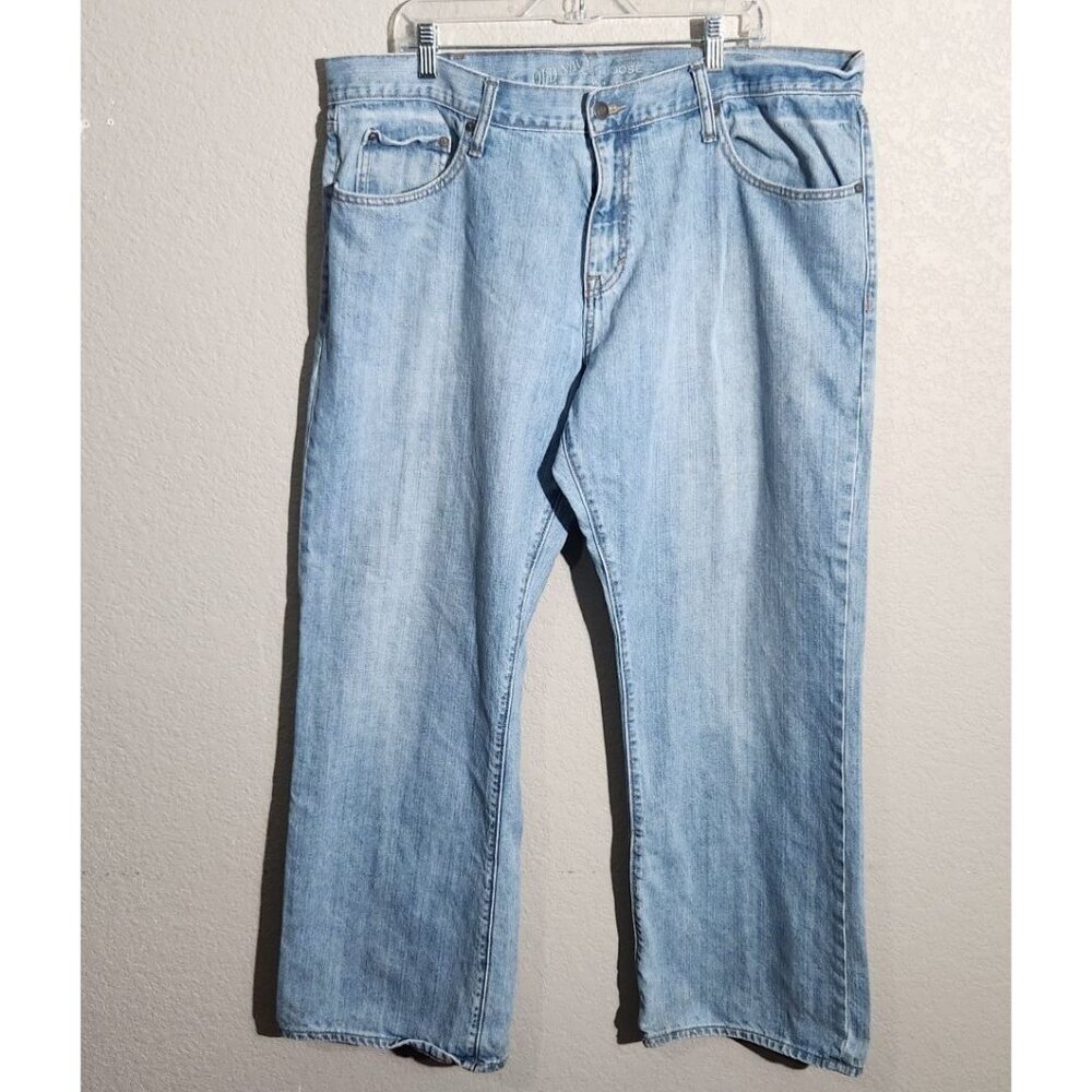 Old Navy Jeans Mens Loose Fit Light Wash Denim Size 40 Flaws